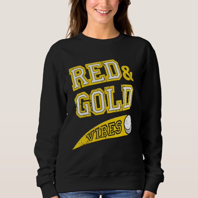 Red & Gold Vibes Hockey Team Fan_1 T Shirt (Framsida)
