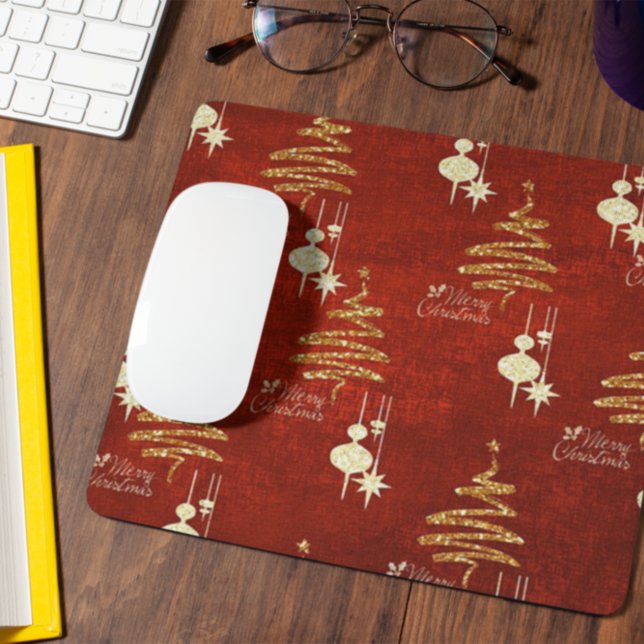 Red & Golden God jul Mousepad Musmatta (Skapare uppladdad)