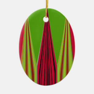 RED GOLDEN GRÖNT JULGRANSPRYDNAD KERAMIK