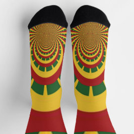 Red Golden Grönt Rasta Färg Reggae är Roligt Socks