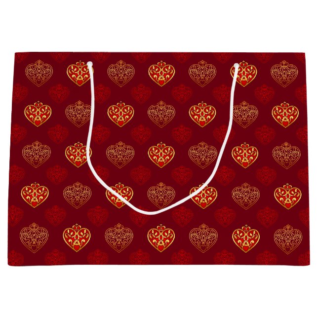 Red & Golden Krona Hearts Patterned (Framsidan)