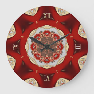 Red Golden Land Snöre Home Declock Clock Stor Klocka