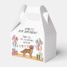 Red Golden Retriever Barns födelsedag Tack Presentaskar