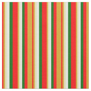 Red, Goldenrod, Tan, White och Mörk grönt Färgad Tyg