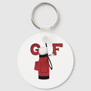 Red Golf Bag Golf Nyckelring