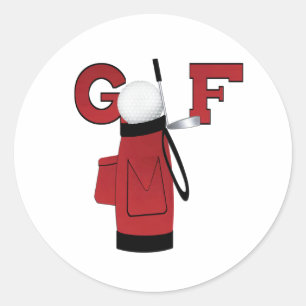 Red Golf Bag Golf Runt Klistermärke