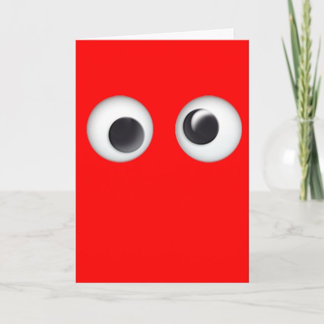 Red Googly Öga Alla hjärtans dag Kort (Framsida)
