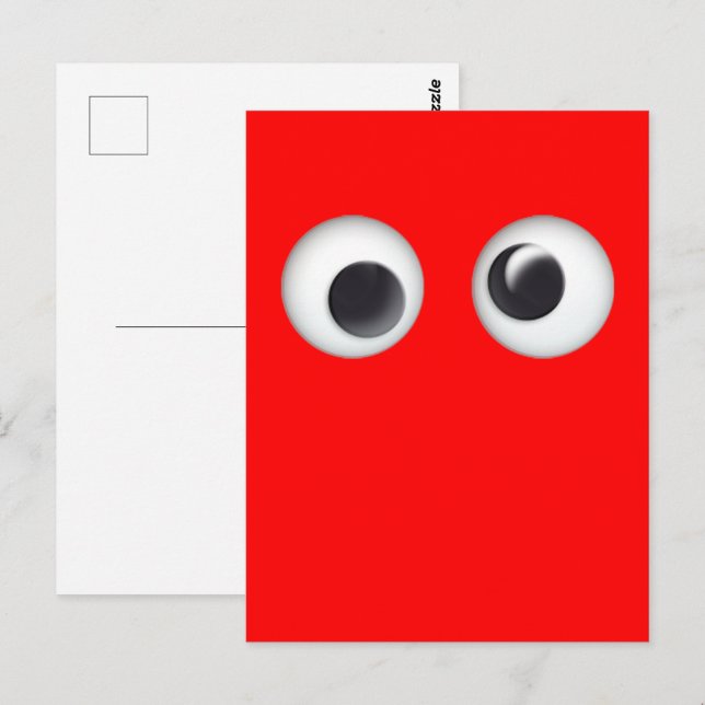 Red Googly Öga Alla hjärtans dag Vykort (Fram/baksida)