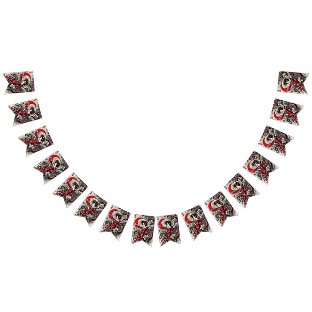 Red Gothic Dragon Bunting Banner Vimplar (Alla)