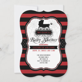 Red Gothic Halloween Baby Shower-inbjudan Inbjudningar