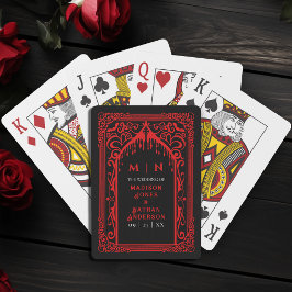 Red gotiic Vampire Cathedral Wedor Favor Casinokort