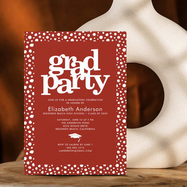 Red grad party modern fet typografi elegant inbjudningar (Skapare uppladdad)