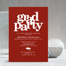 Red grad party modern fet typografi enkel inbjudningar