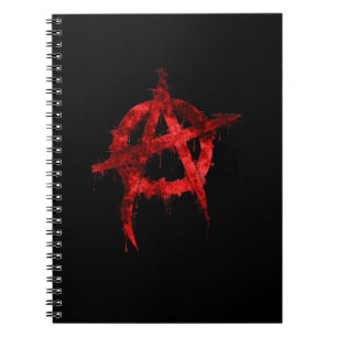 Red Graffiti Anarchy Symbol Anteckningsbok