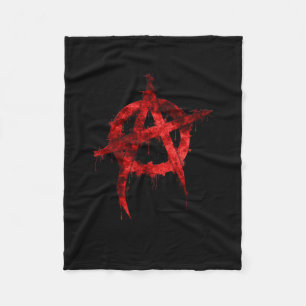 Red Graffiti Anarchy Symbol Fleecefilt