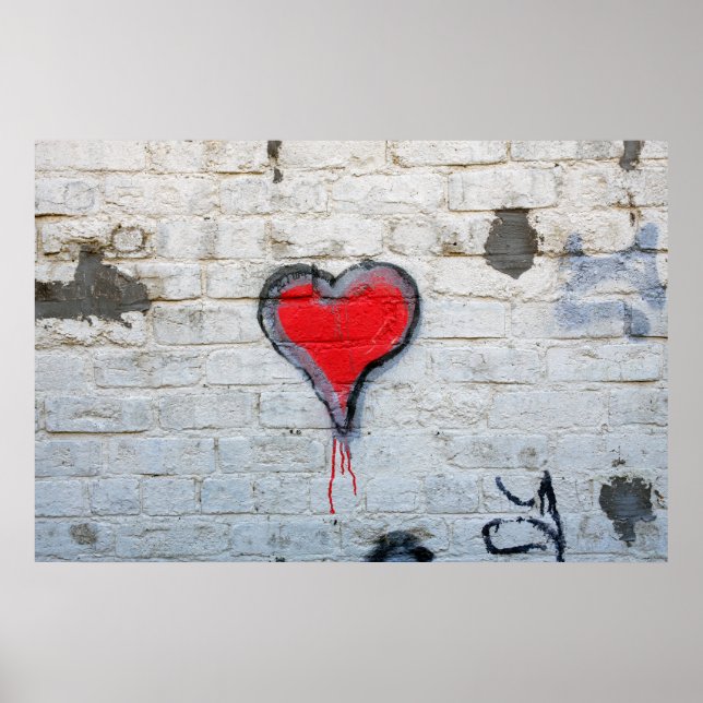 Red graffiti hjärta poster (Framsidan)
