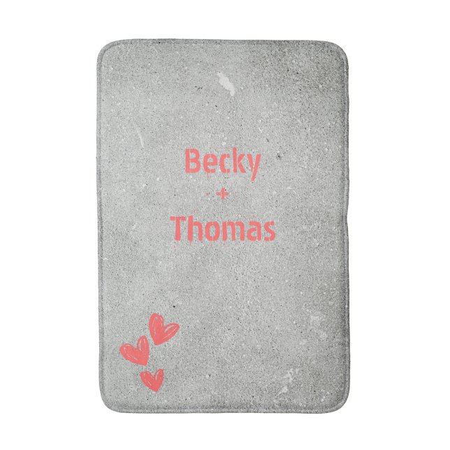 Red Graffiti namn på grått-betong, din Badrumsmatta (Framsidan (Vertikal))