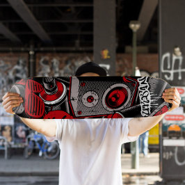 Red Graffiti Stil Skateboard | Röd skal