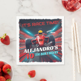 Red Grand Prix Racing Car Birthday Pappersservett