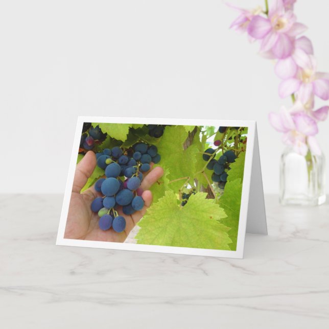 Red Grape Bunch i Hand Kort (Orkide)