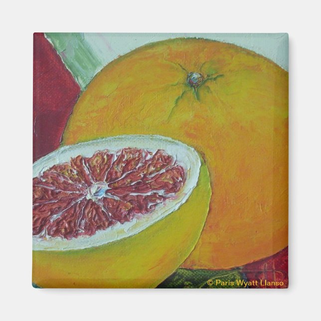 Red Grapefruit Fridge Magnet (Framsidan)