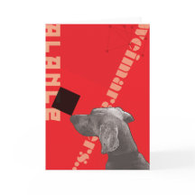 RED GRAPHIC WEIM BLANK GREETING Card with ENVELOPE