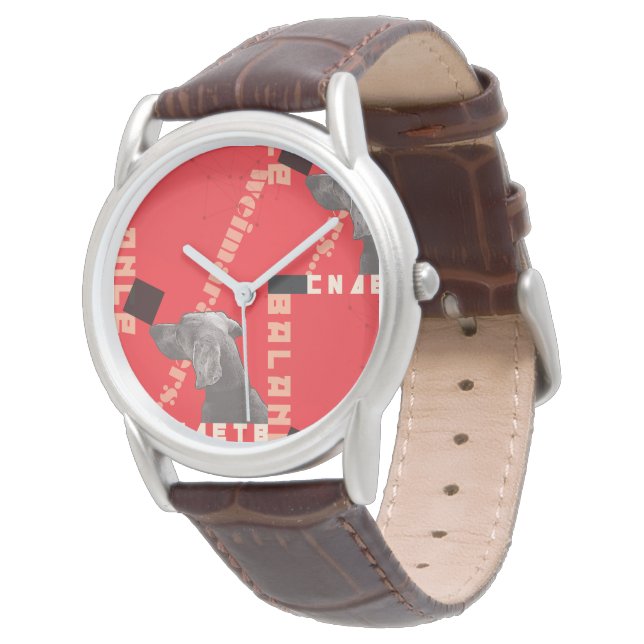RED GRAPHIC WEIM manar watch brun läder Armbandsur (Vinklad)