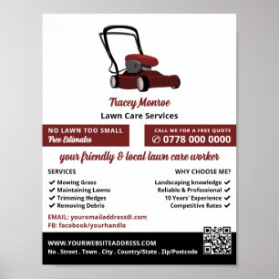 Red Gräsmatta-Mower, Gräsmatta Care Services Poster