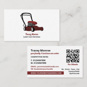 Red Gräsmatta-Mower, Gräsmatta Care Services Visitkort