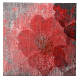 Red Grått Black Grunge Digital Graphic Art Design Kakelplatta