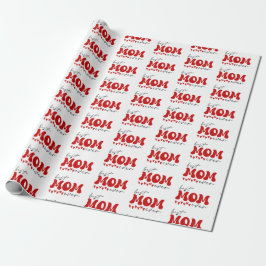 Red Grått Cute Best Mamma någonsin Presentpapper