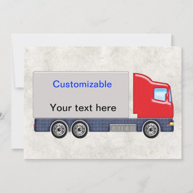 Red & Grått Delivery Lastbil Anpassa Inbjudningar (Framsida)