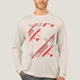 Red Grått Diagonal Shapes Southwest Abstrakt T Shirt