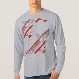 Red Grått Diagonal Shapes Southwest Abstrakt T Shirt