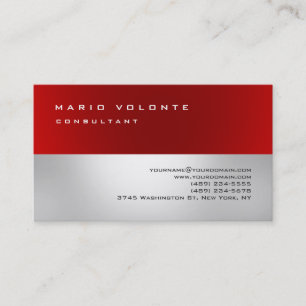 Red Grått Elegant Simple Plain Professionell Visitkort
