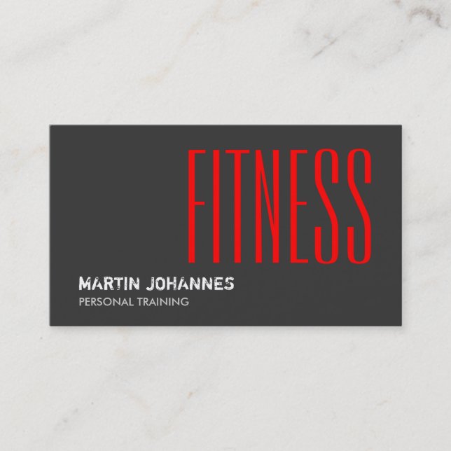 Red Grått Fitness Personal Trainer Affärskort Visitkort (Framsida)