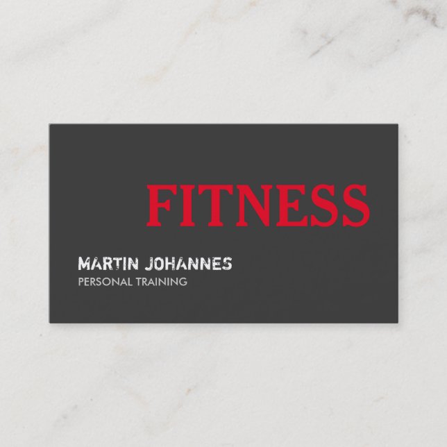 Red Grått Fitness Personal Trainer Affärskort Visitkort (Framsida)