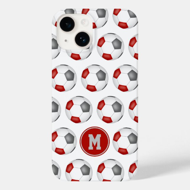 Red grått-fotbollar mönster monogrammade (Baksida)