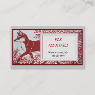 Red Grått Fox Ceramic Tile Design Elegant Animal Visitkort