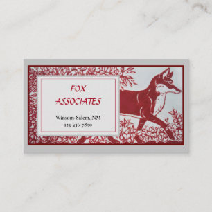 Red Grått Fox Ceramic Tile Design Elegant Animal Visitkort