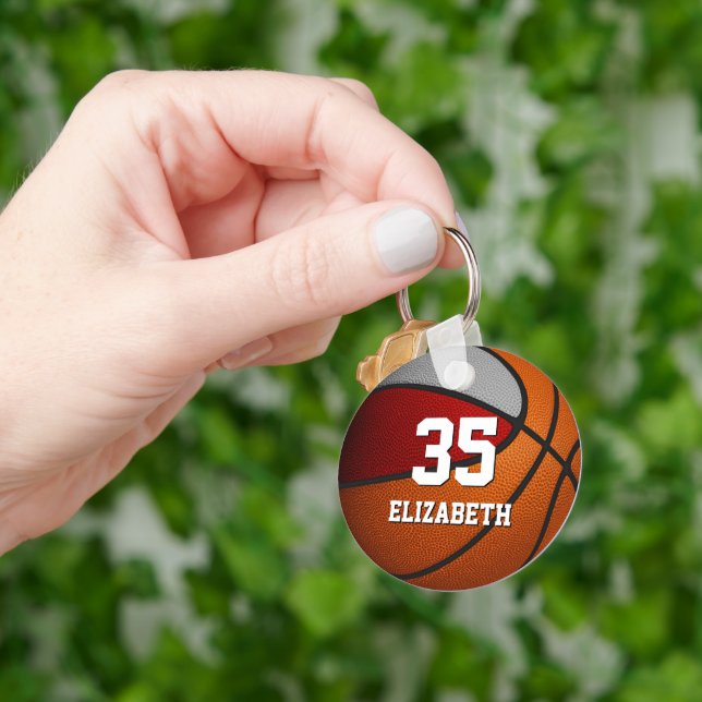 Red grått klubb färg basketball Team party favors Nyckelring (Hand)