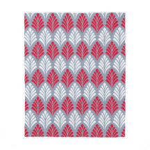 Red Grått Löv Vinge-liknande ludd Geometric Mönste