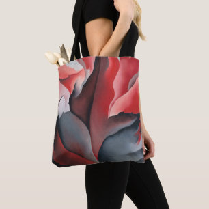 Red grått maple löv abstrakt Georgia O'Keeffe Tygkasse