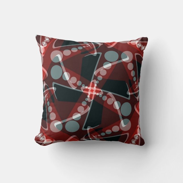 Red+Grått Modern Abstrakt Home Decor Cushion Kudde (Framsida)