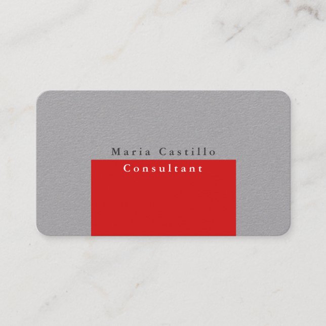 Red Grått Modern minimalistisk design med enkel El Visitkort (Framsida)