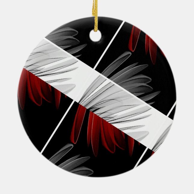 Red Grått Petal Design Acrylic Wall Clock Julgransprydnad Keramik (Baksidan)