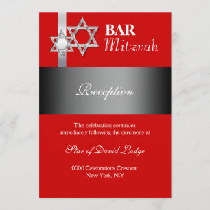 Red grått pub mitzvah RECEPTION Inbjudningar