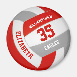 Red grått school färg volleyball magnet