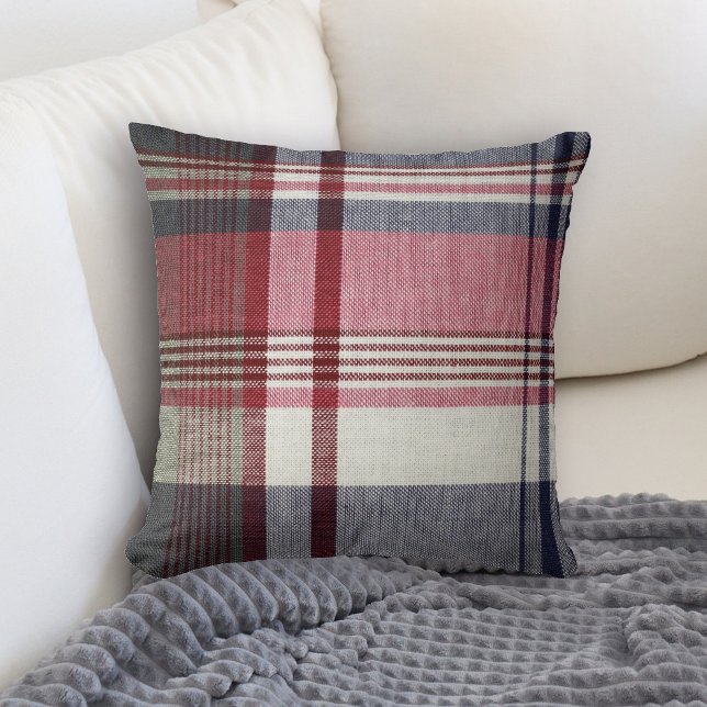 Red Grått Tartan Play Pillow Kudde (Skapare uppladdad)