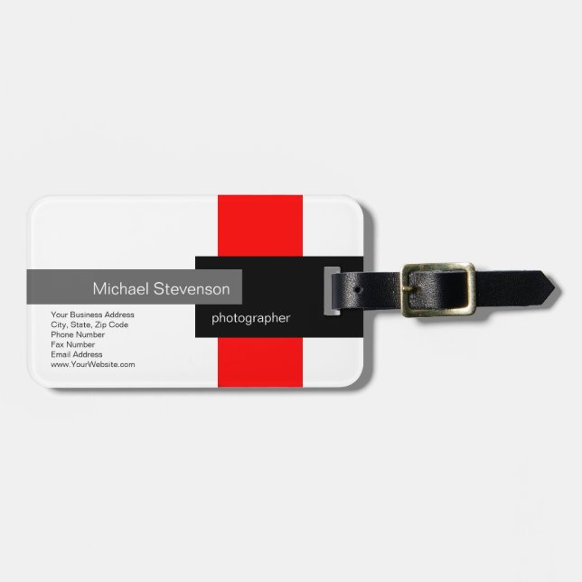 Red Grått White Black Minimalist Modern Plain Bagagebricka (Horisontell Framsida)